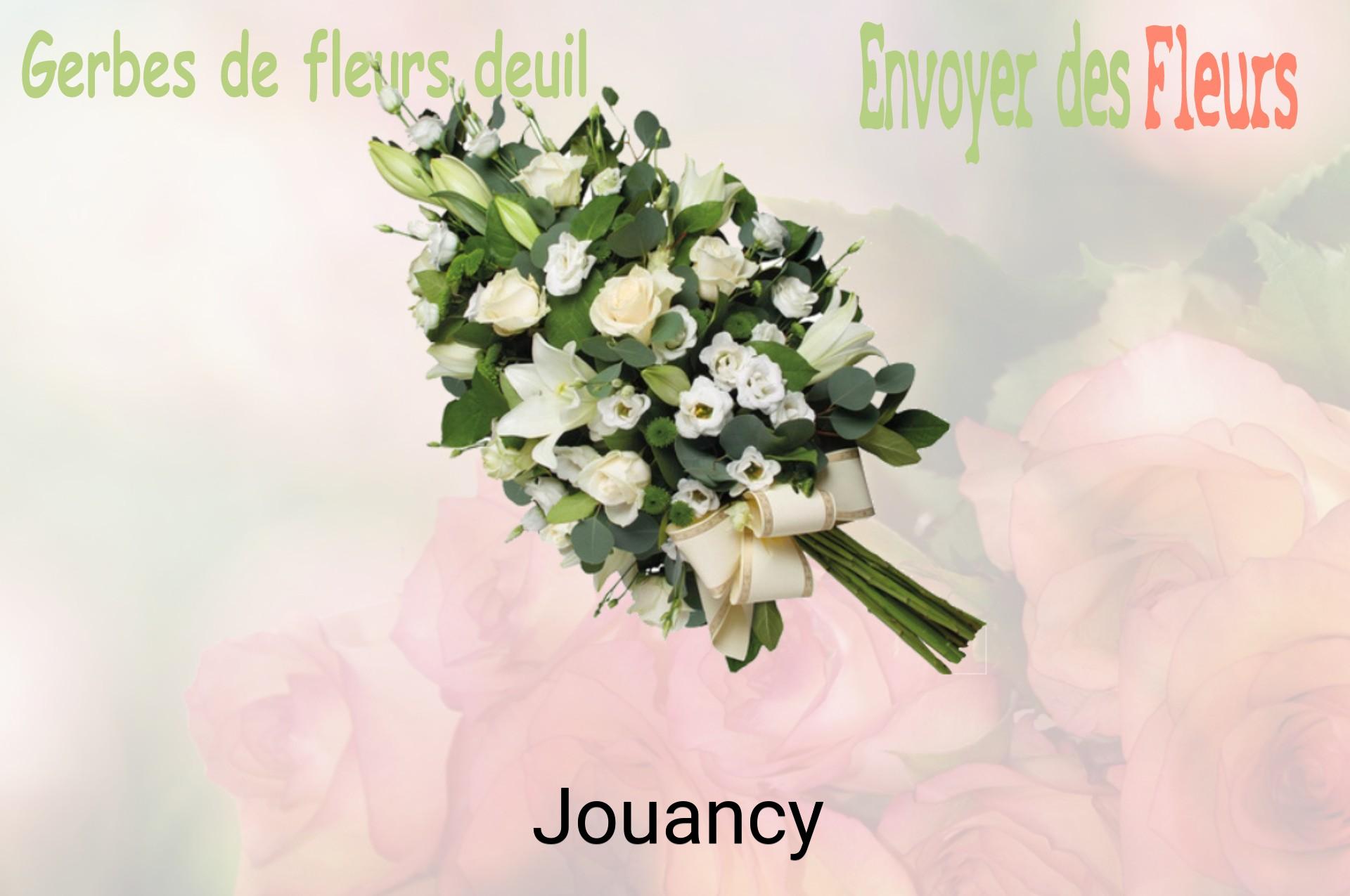 Gerbe de fleurs de deuil livrée à Jouancy